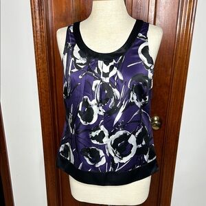 Ann Taylor petites size 8P black & purple sleeveless top
